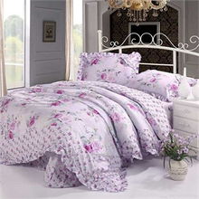 凱萌家紡 全棉斜紋韓版花邊環(huán)保印花四件套 花季蜜語(yǔ) 紫 帶禮盒怎么樣,好不好